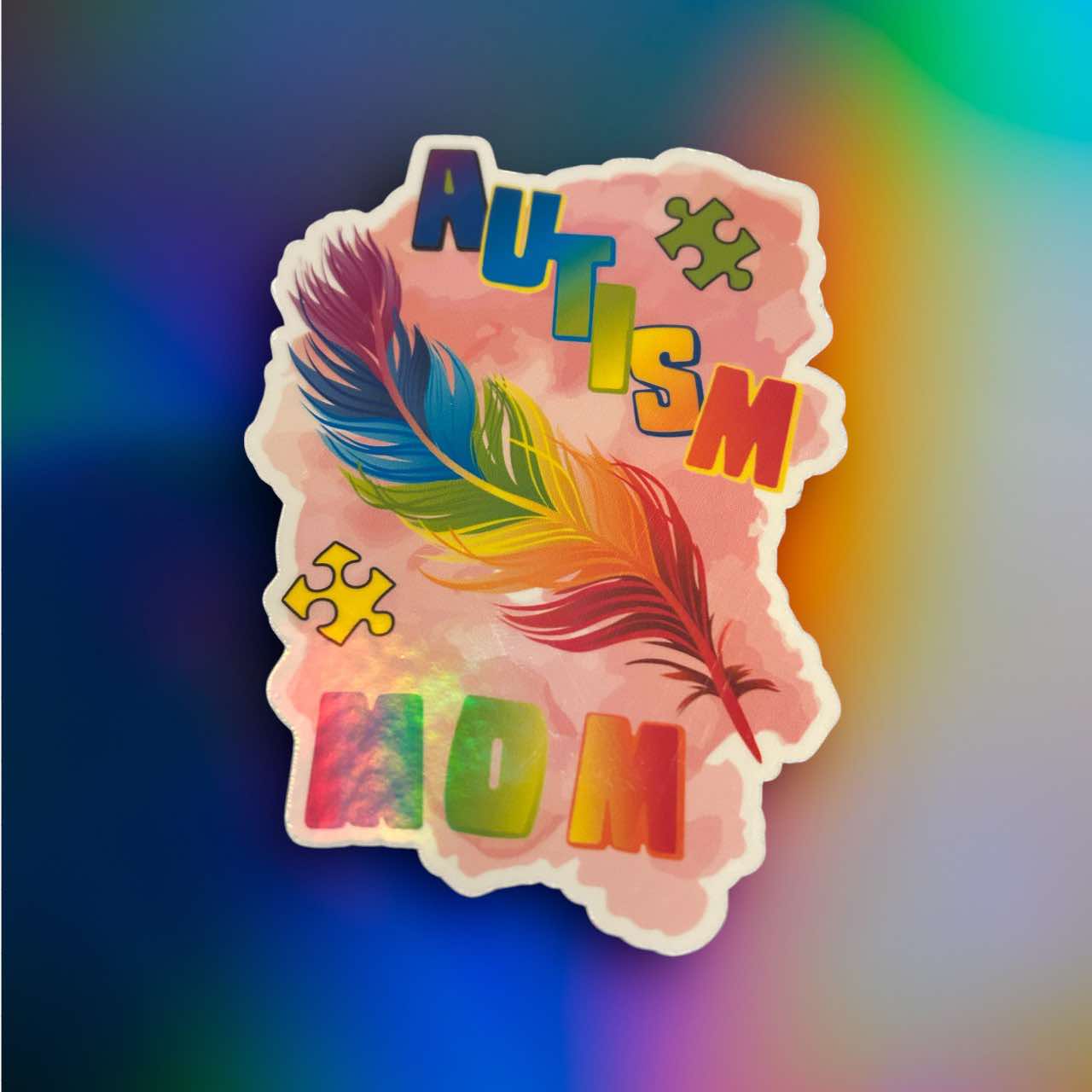 Sticker - Autism Mom Feather