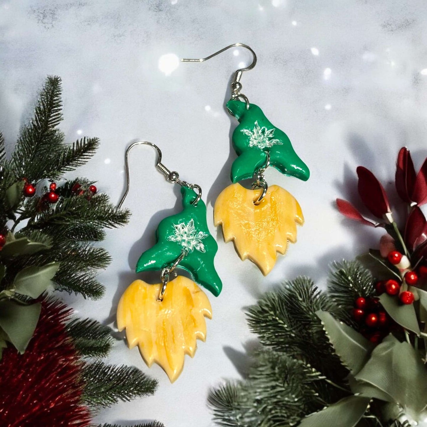 Green Dangle Gnome - Clay Earring