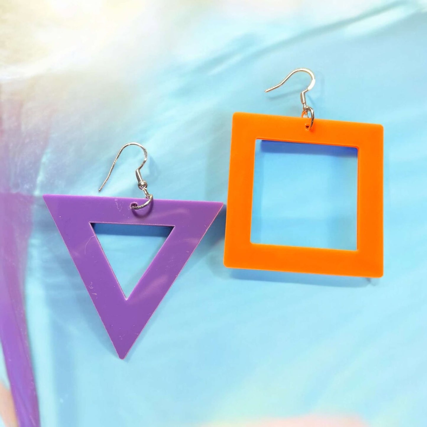 Purple Orange Shape - Novelty Earring