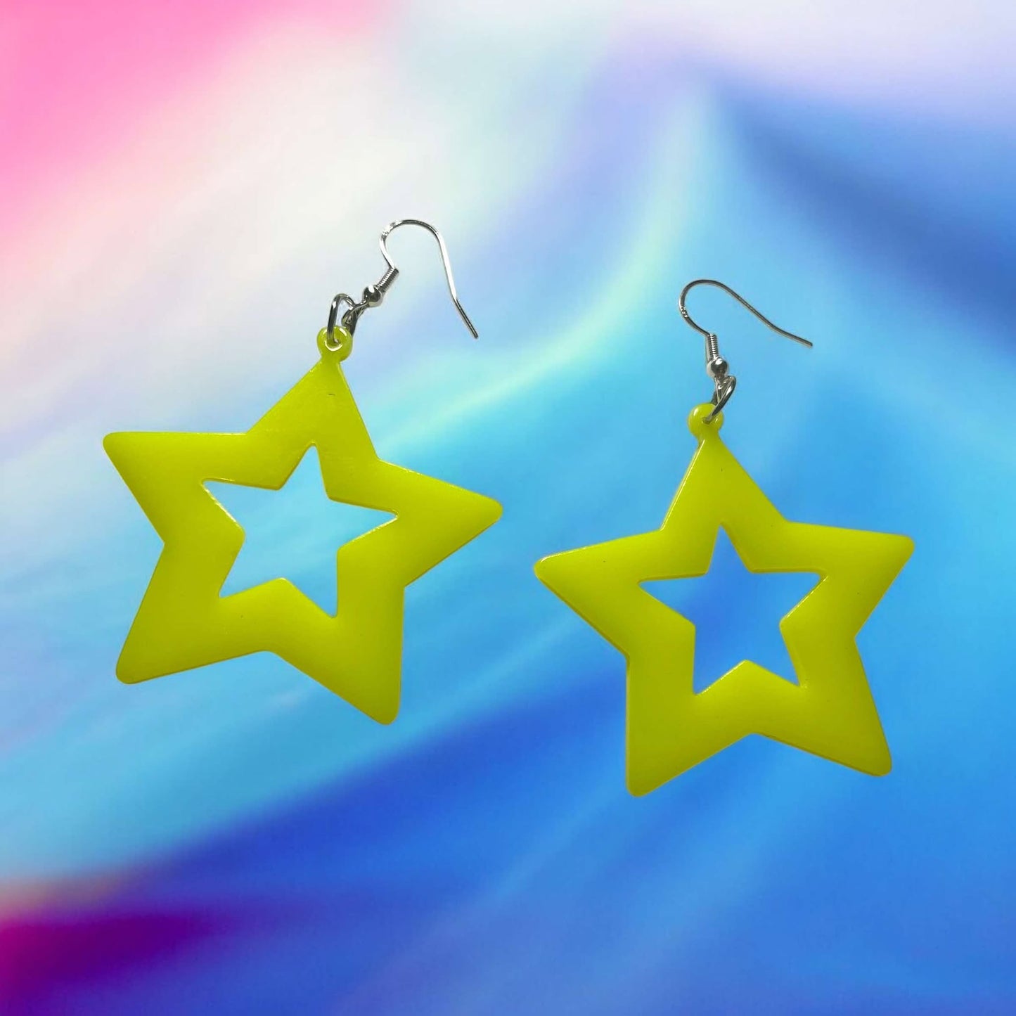 Neon Yellow Star - Novelty Earring