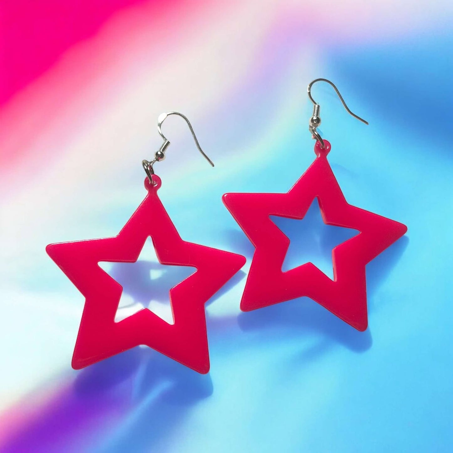 Neon Pink Star - Novelty Earring