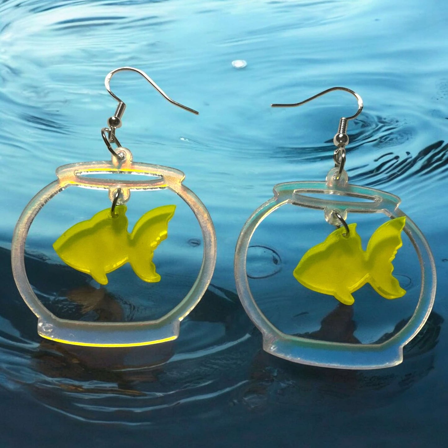 Fish Bowl Yellow - Novelty Earring