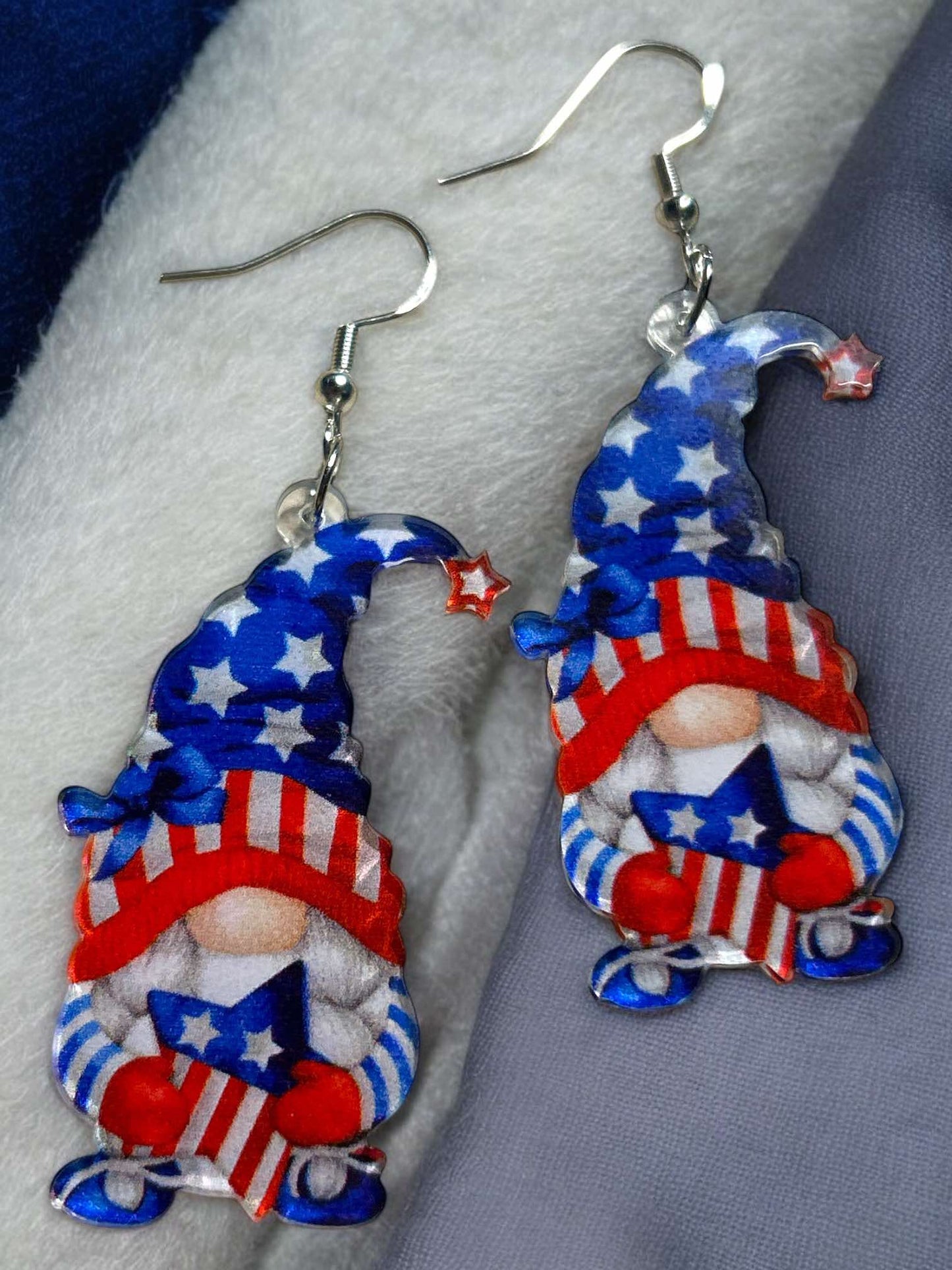Patriotic Gnome - Novelty Earring