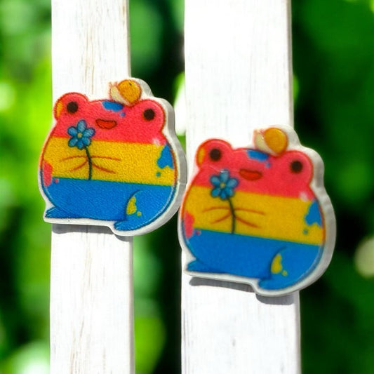 Pansexual Frog Post - Novelty Earring