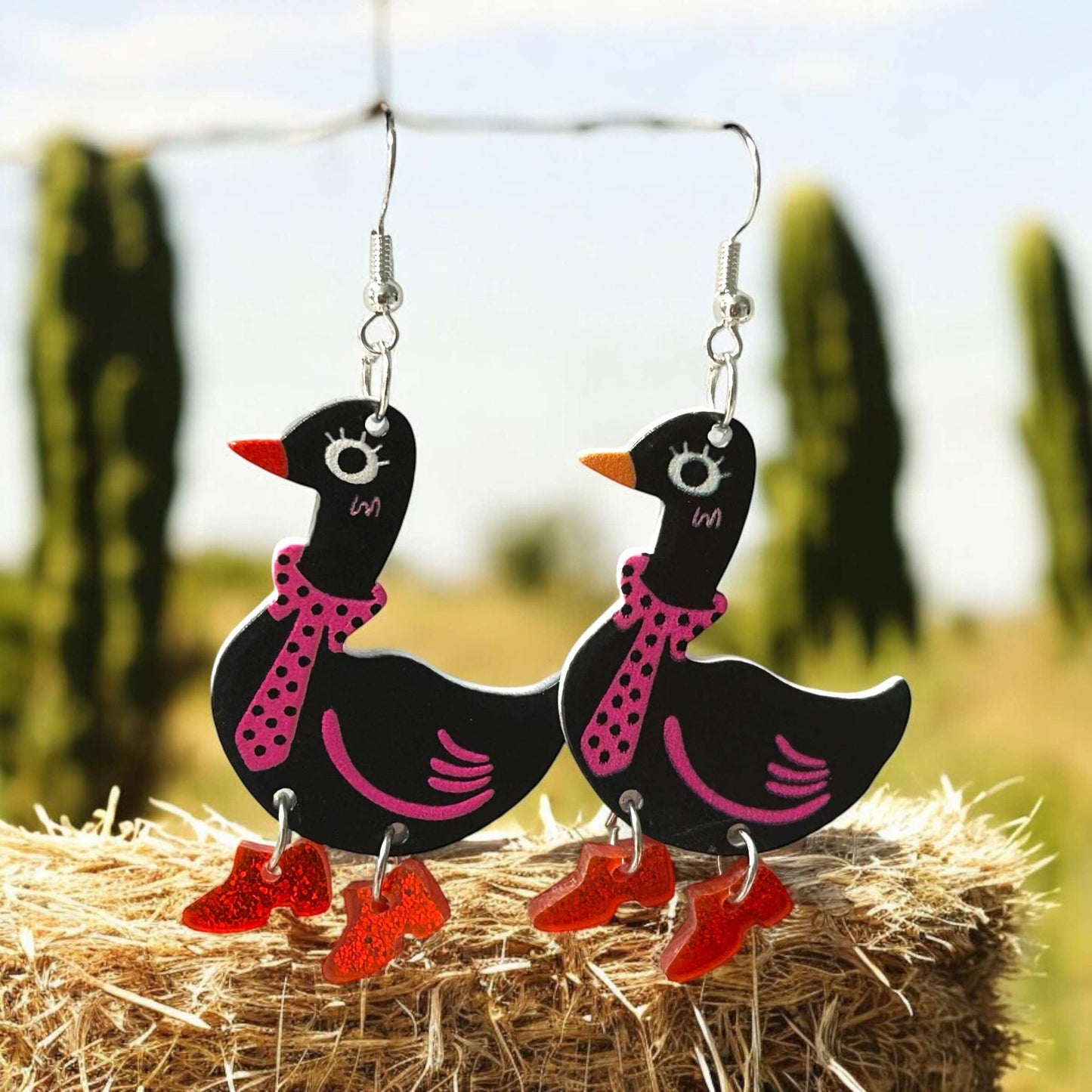 Black Boot Goose - Novelty Earring