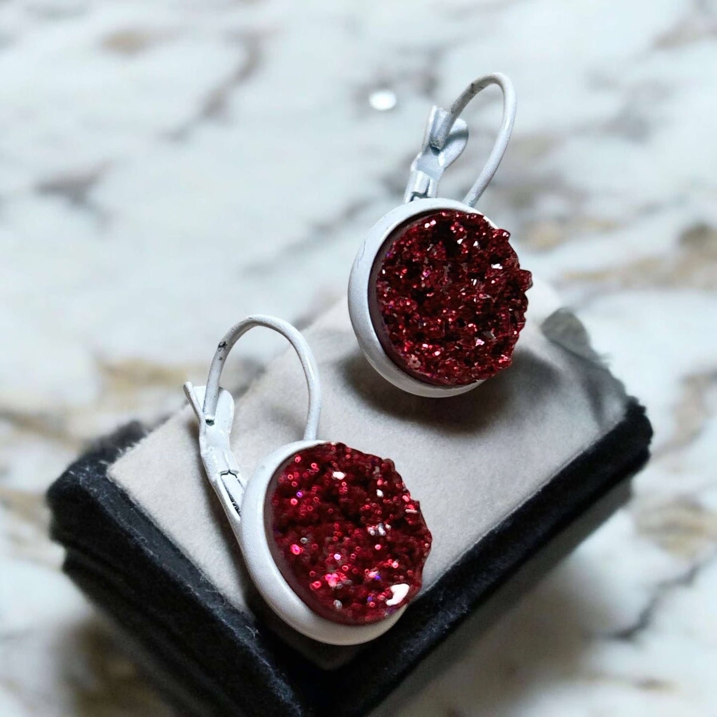 Dark Pink Druzy - Novelty Earring
