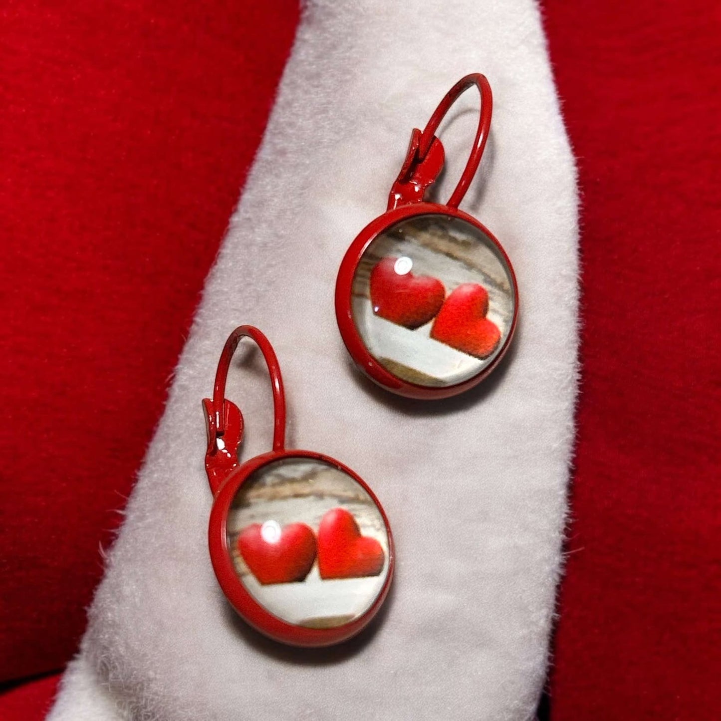 Duo Red Heart - Novelty Earring