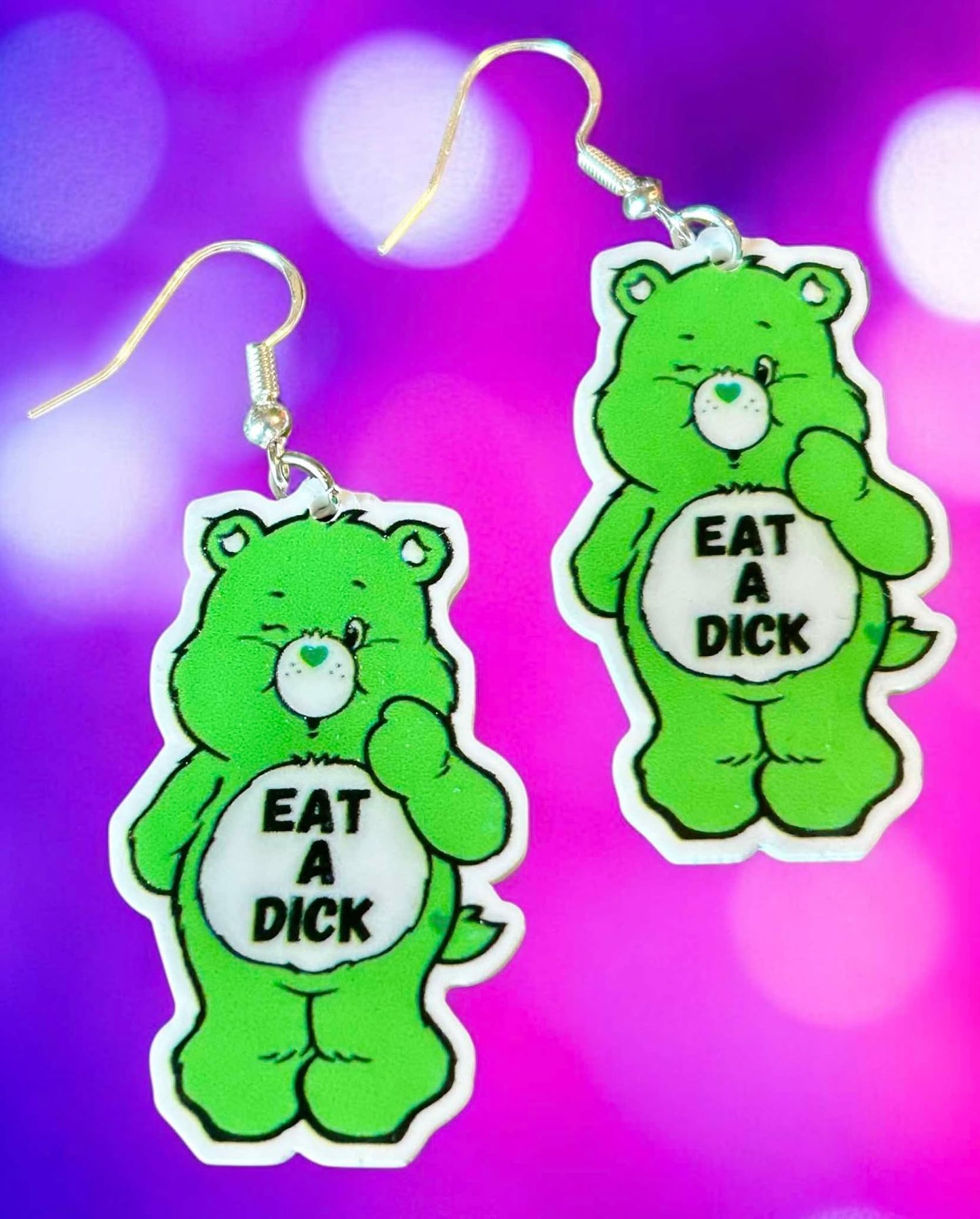 Eat A D Bear Flatback - Novelty Earring