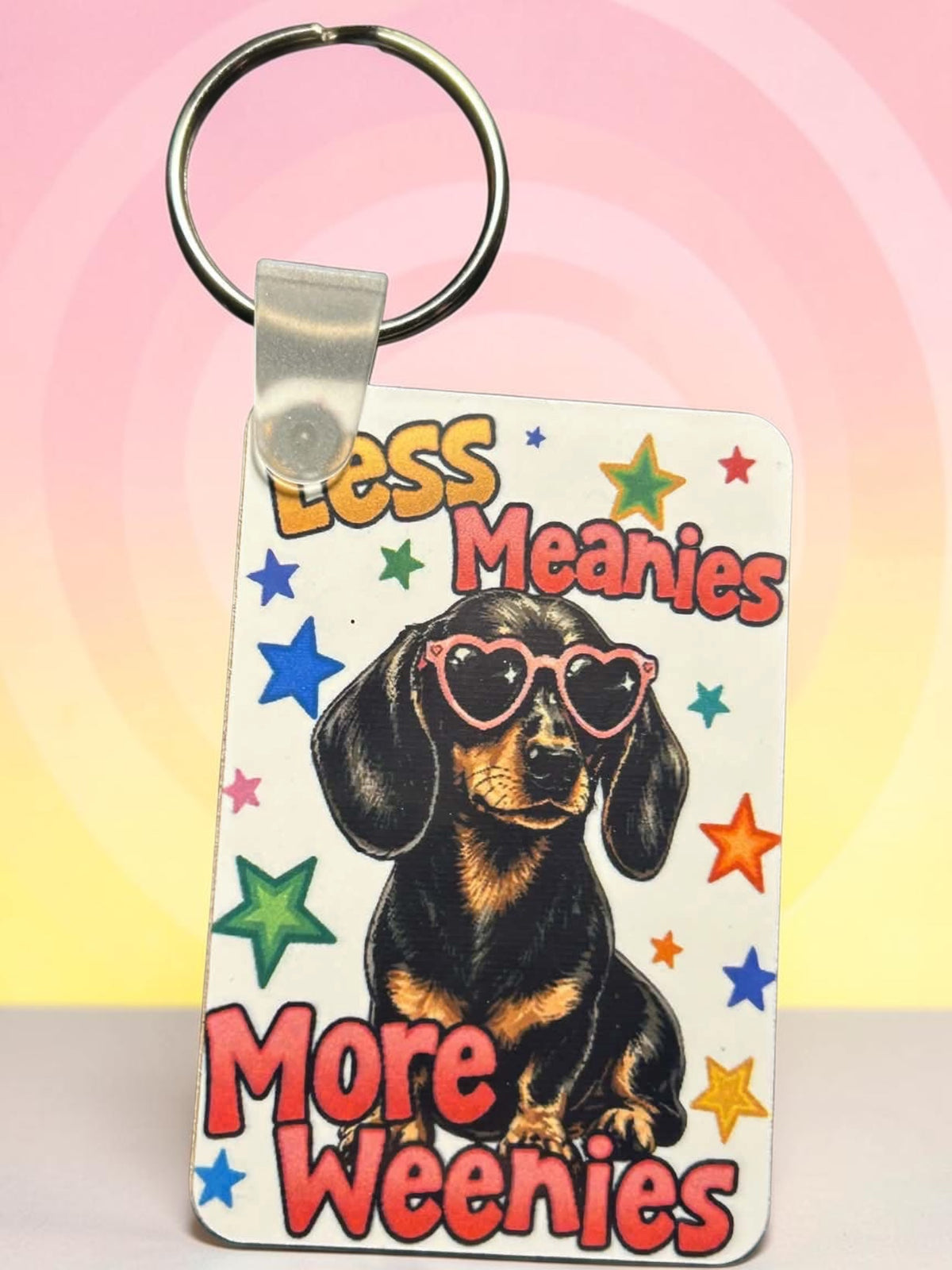 Printed Keychain - Less Meanies Black