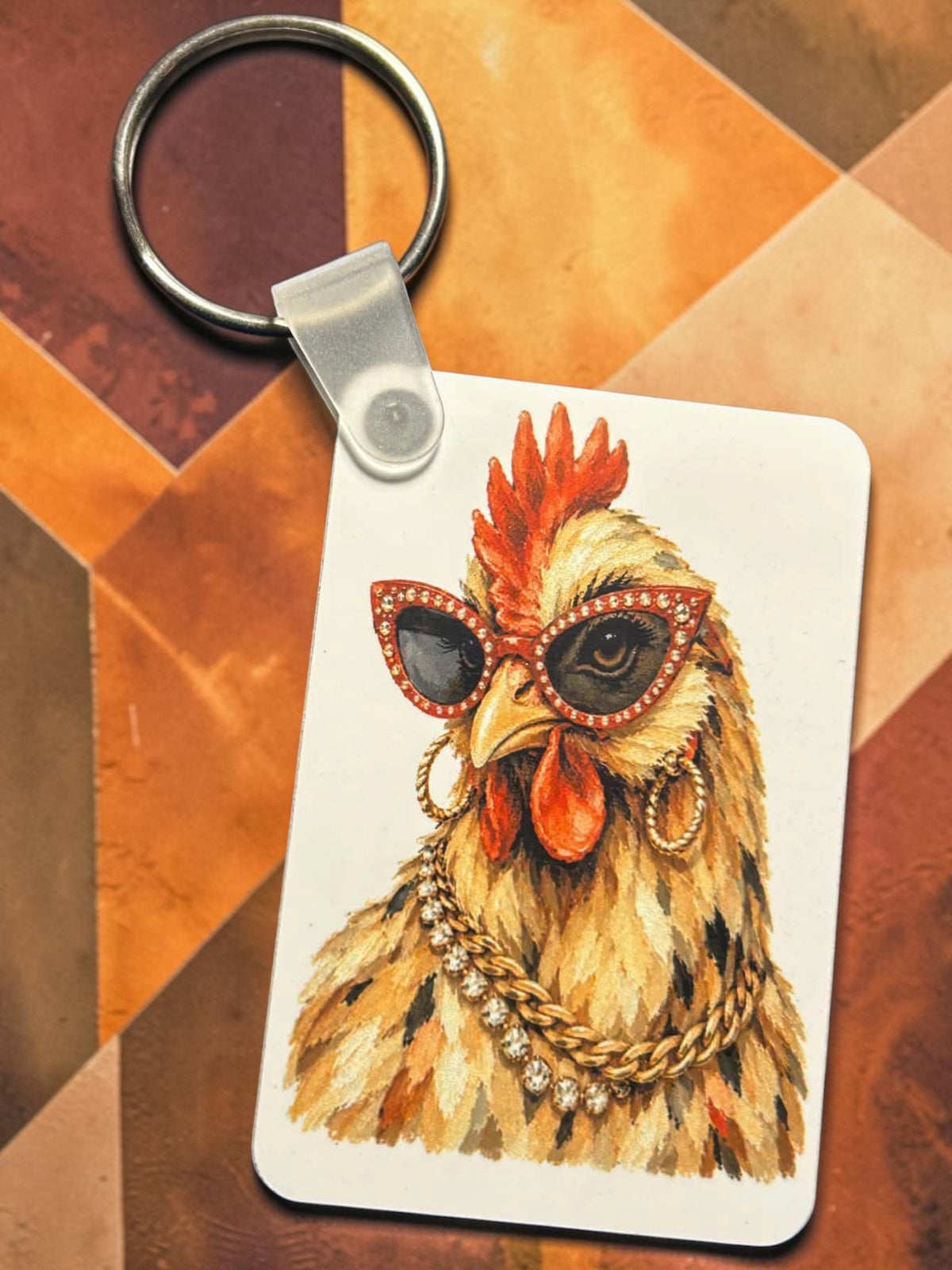 Printed Keychain - Glam Chicken