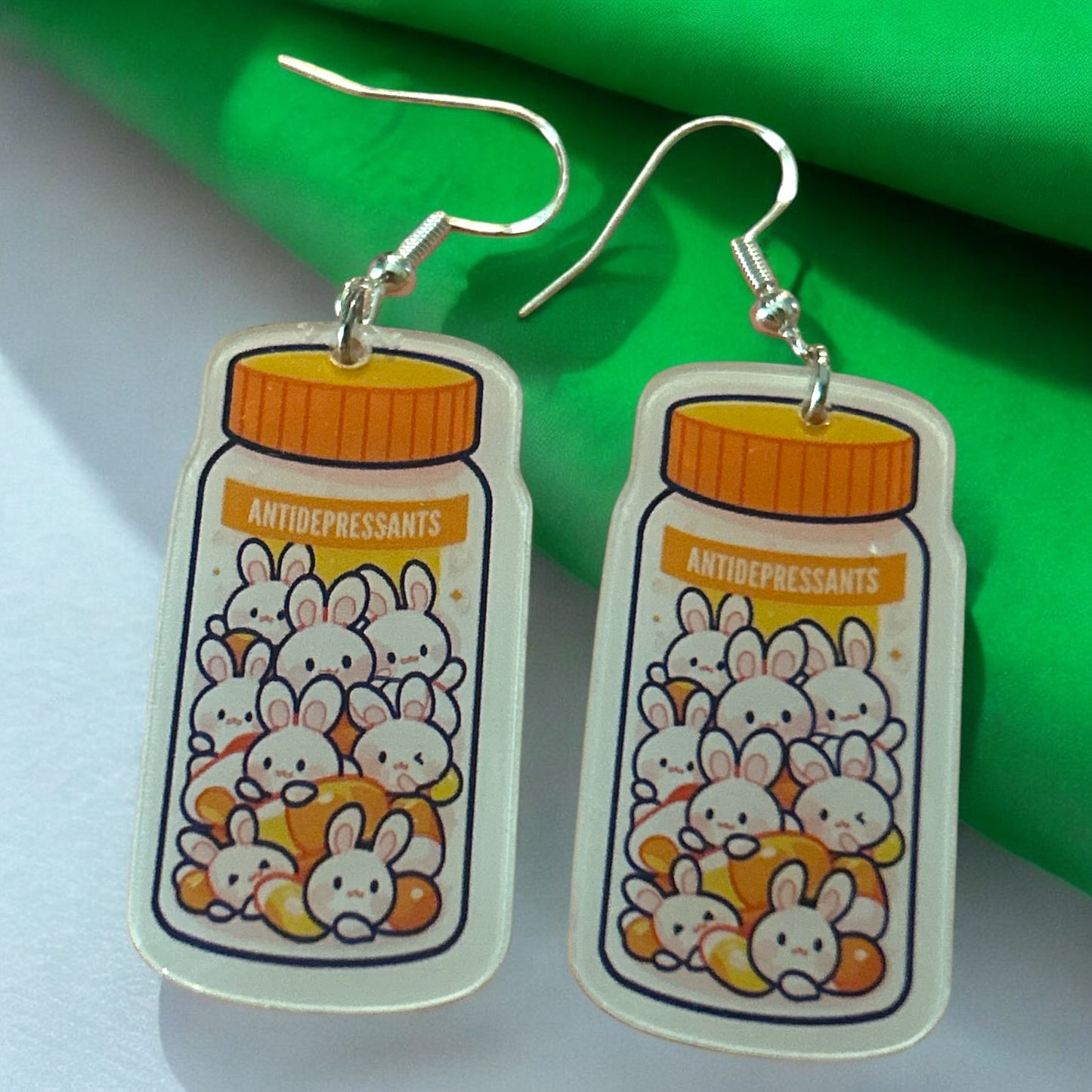 Antidepressant Bunnies - Novelty Earring