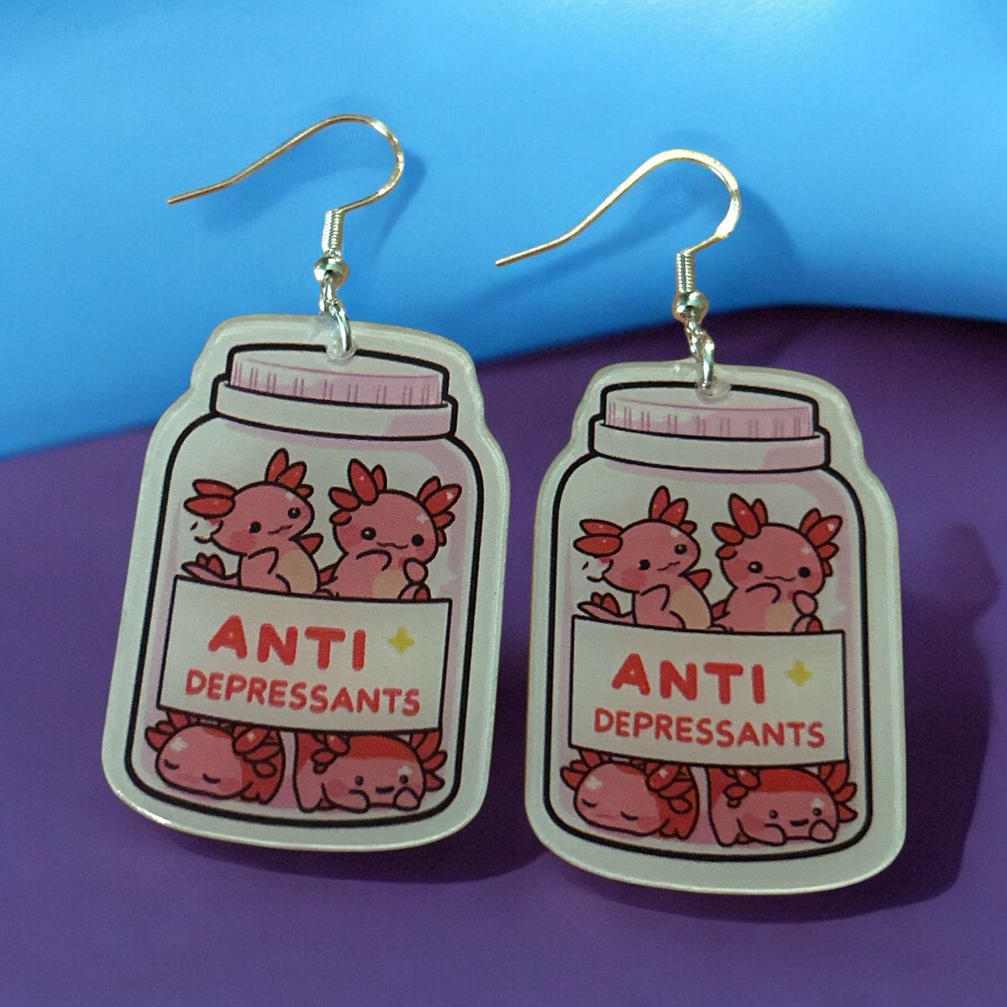 Antidepressant Axolotl - Novelty Earring