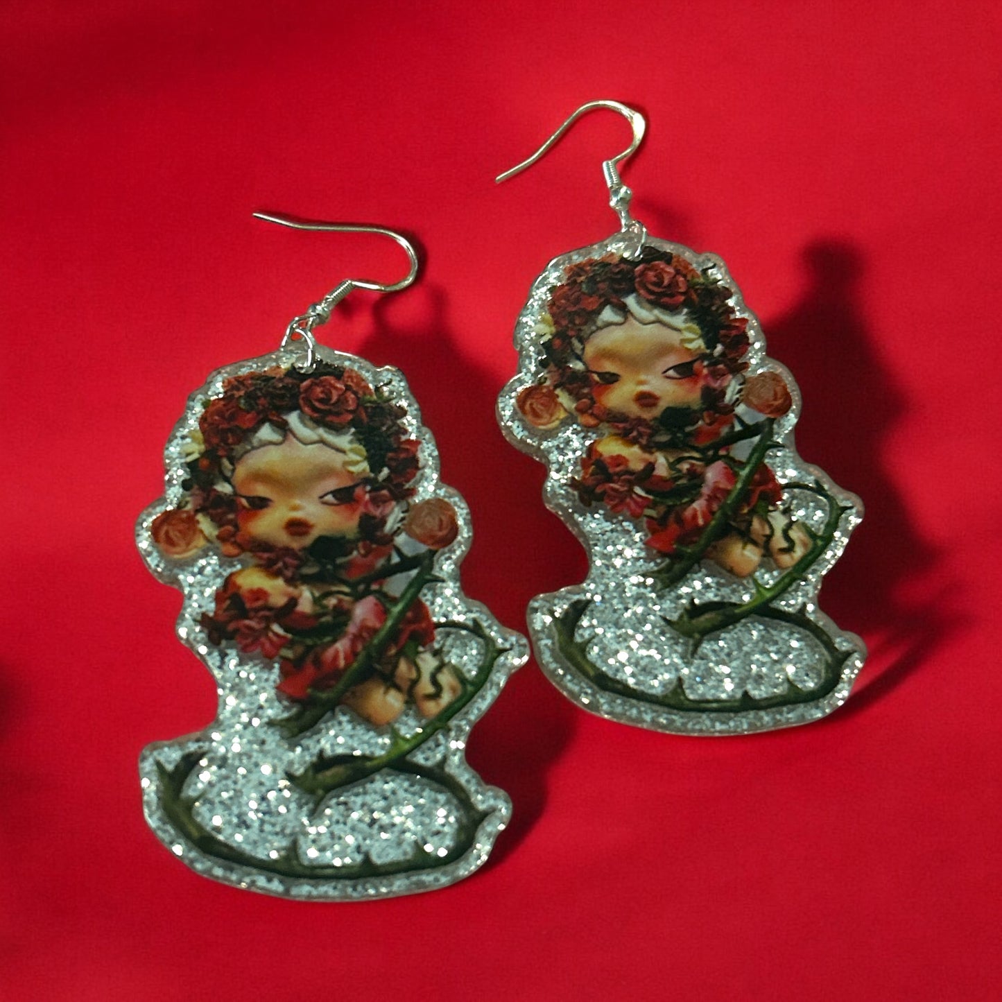 Flower Vine Girl - Novelty Earring