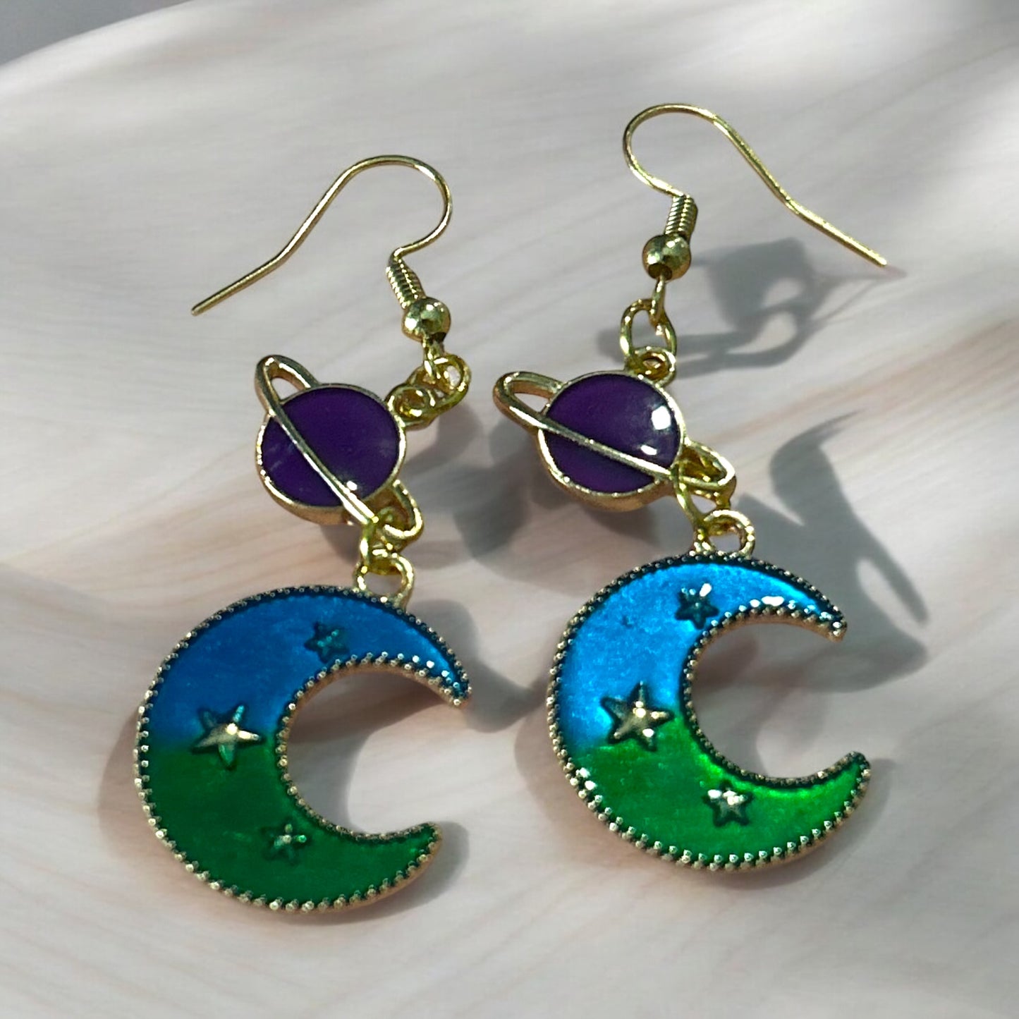 Moon Purple Planet - Novelty Earring