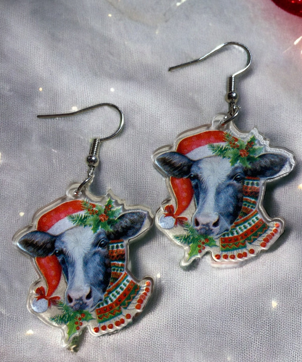 Christmas Cow - Novelty Earring