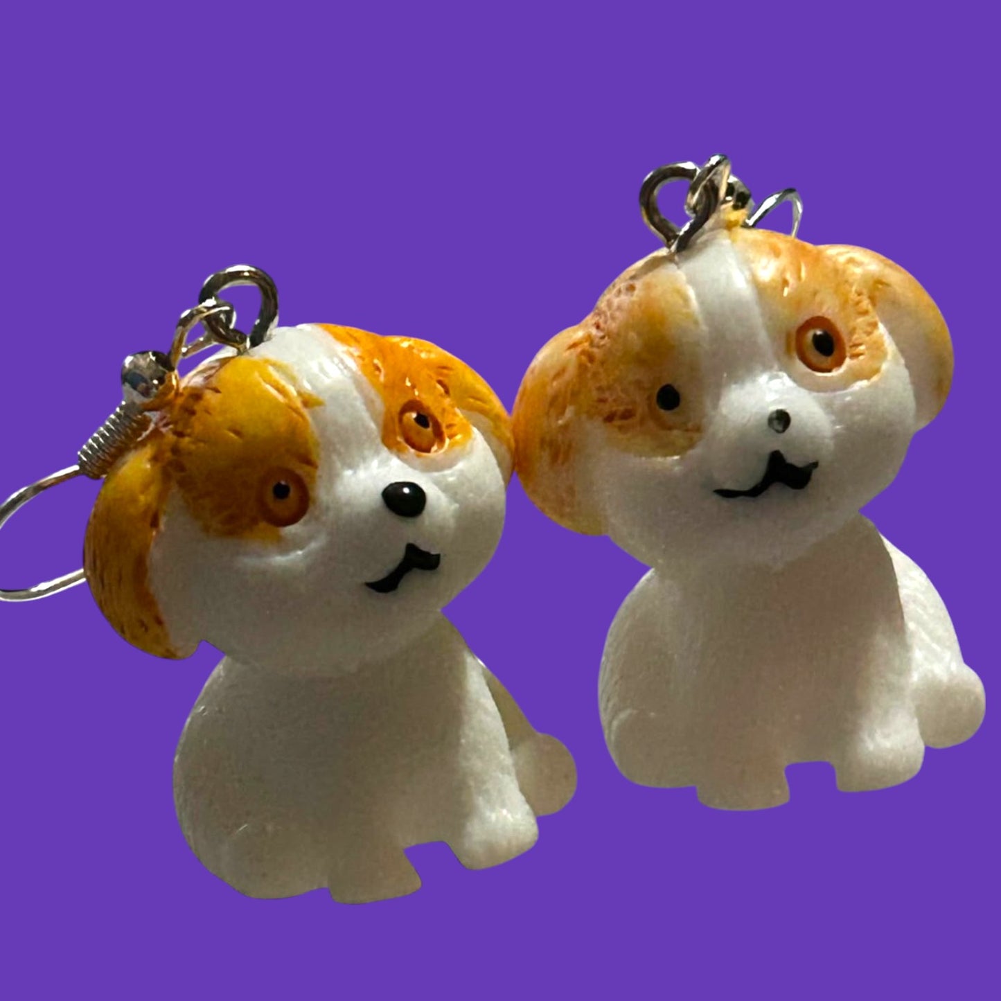 Orange Eared Puppy - Novelty Earring