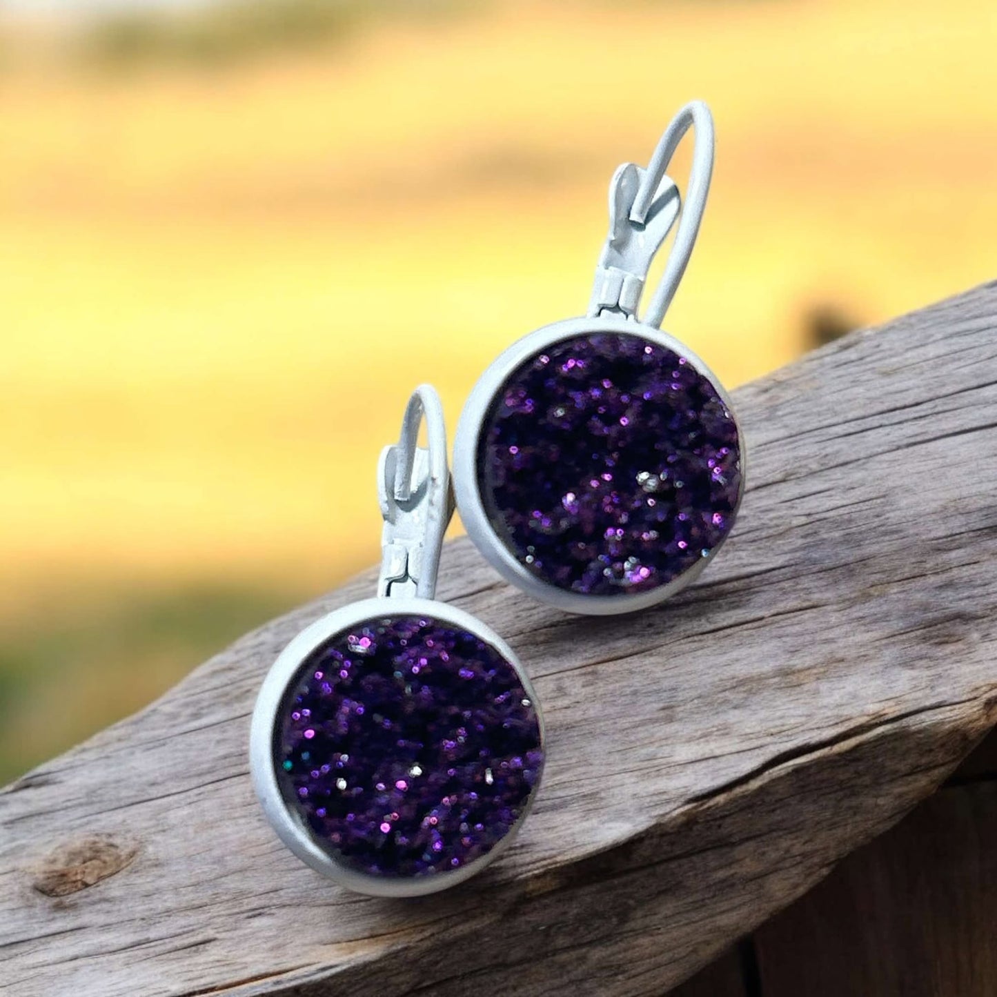 Purple Druzy - Novelty Earring