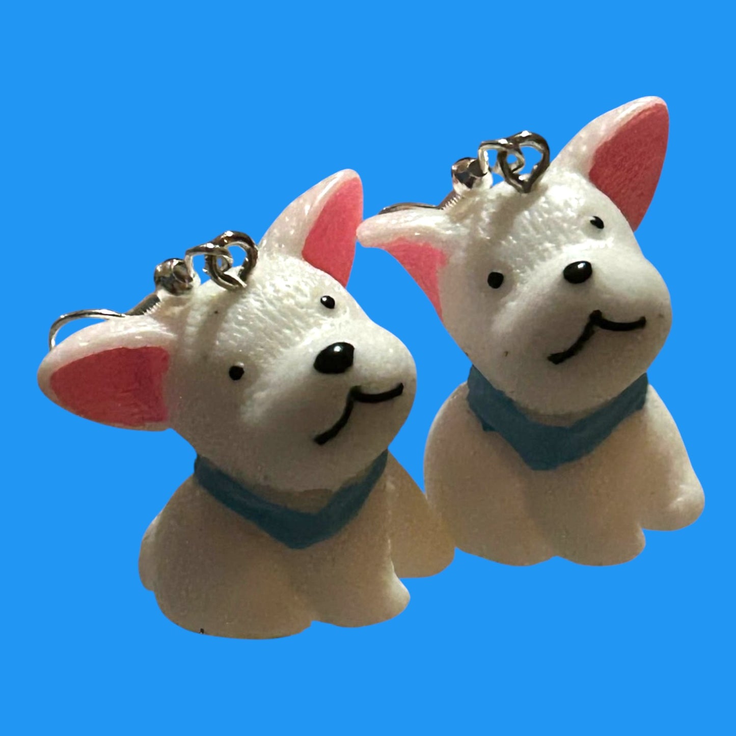 White Pointy Ear Dog - Novelty Earring