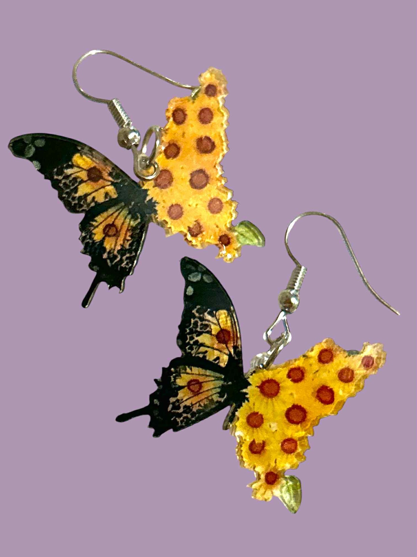 Sunflower Butterfly - Novelty Earring