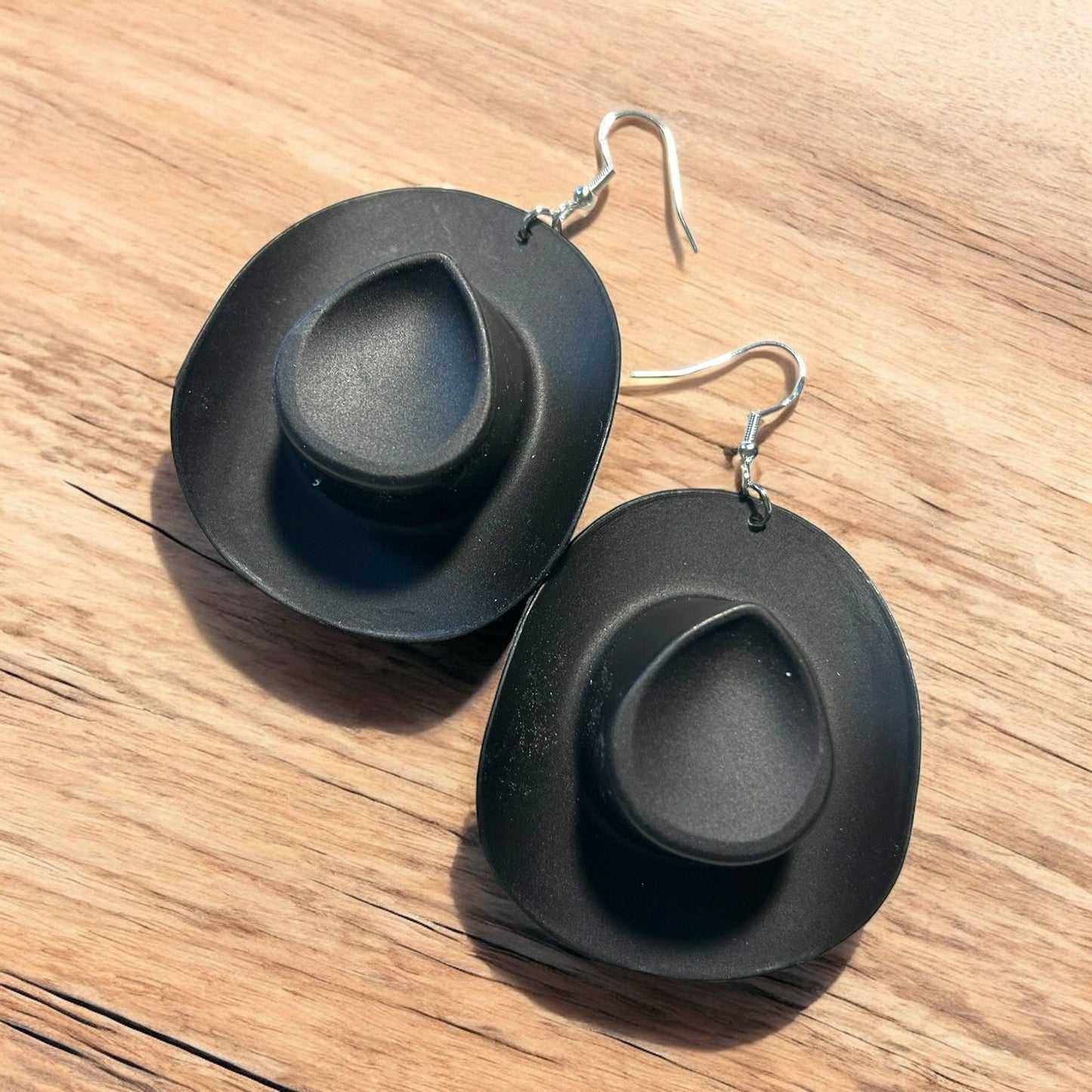 Cowboy Hat - Black - Novelty Earring