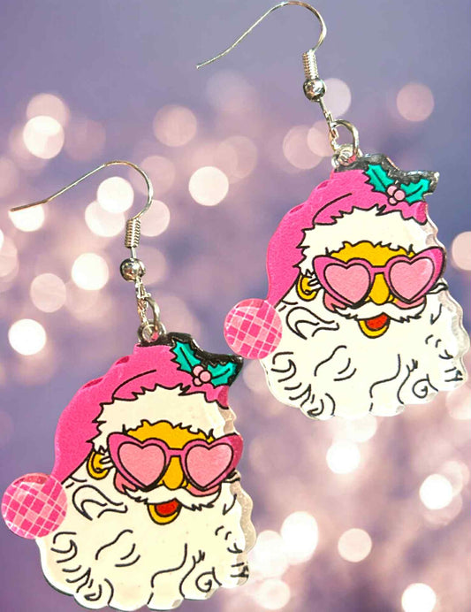 Pink Santa - Novelty Earring