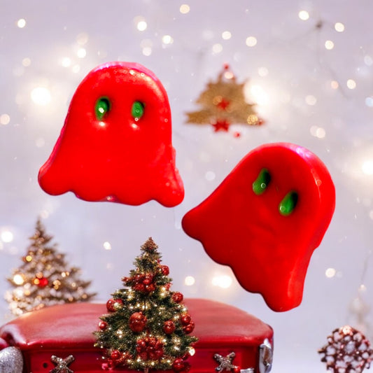 Clay Earring - Christmas Ghost