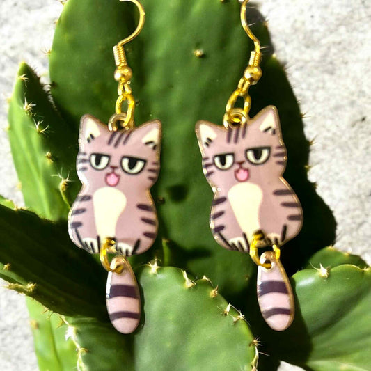 Grey Cat - Novelty Earring
