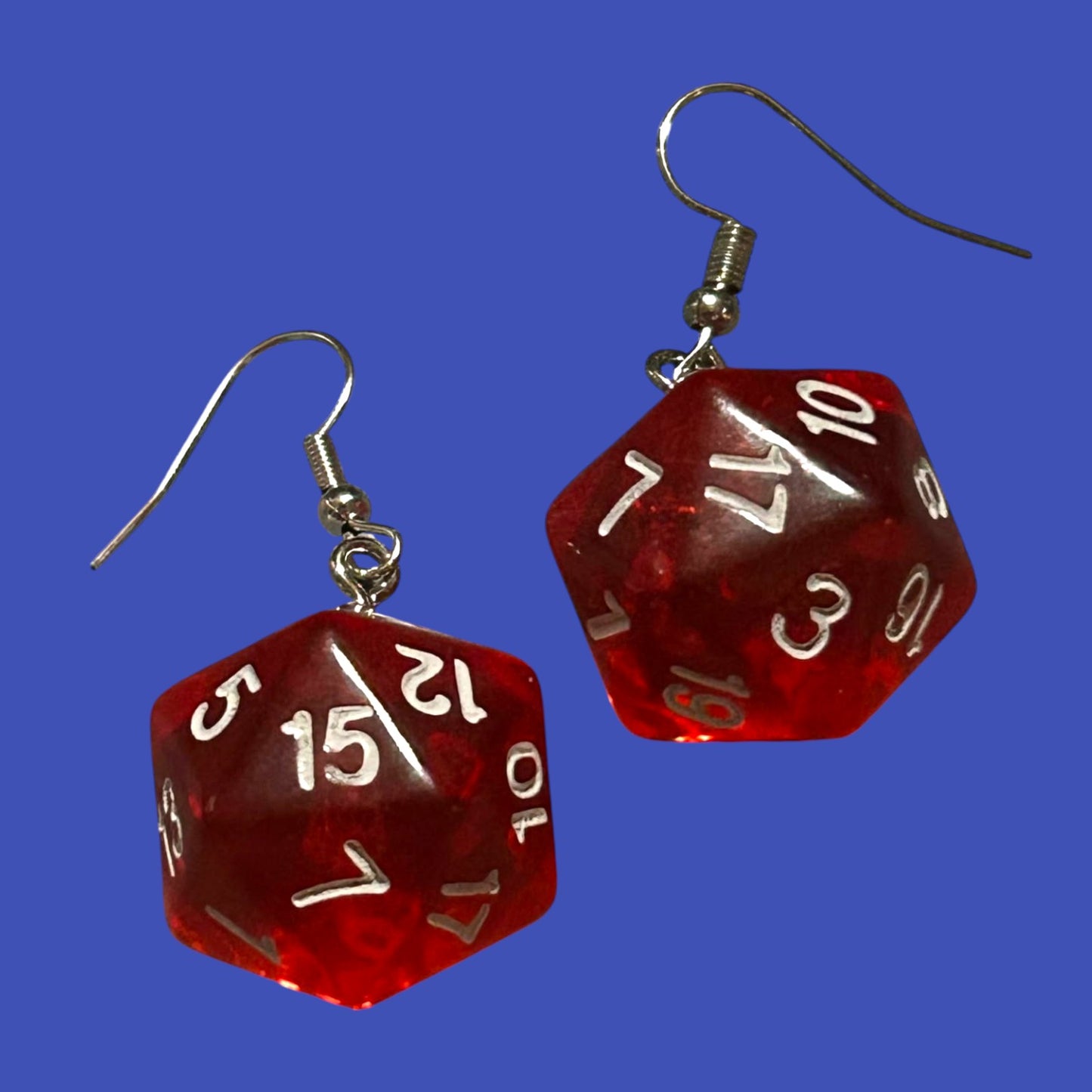 20 Dice - Red - Novelty Earring