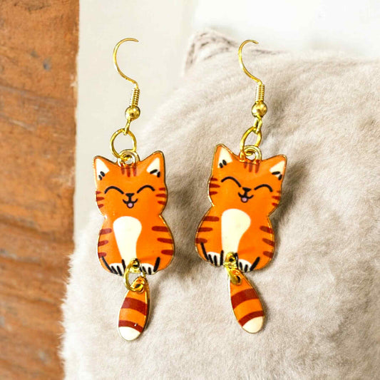 Orange Cat - Novelty Earring