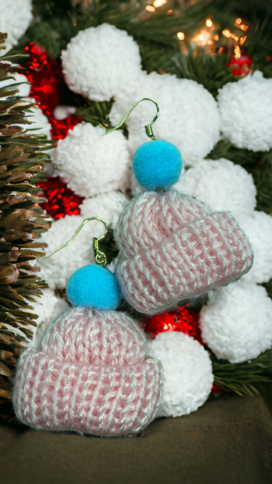 Pink Beanie - Novelty Earring