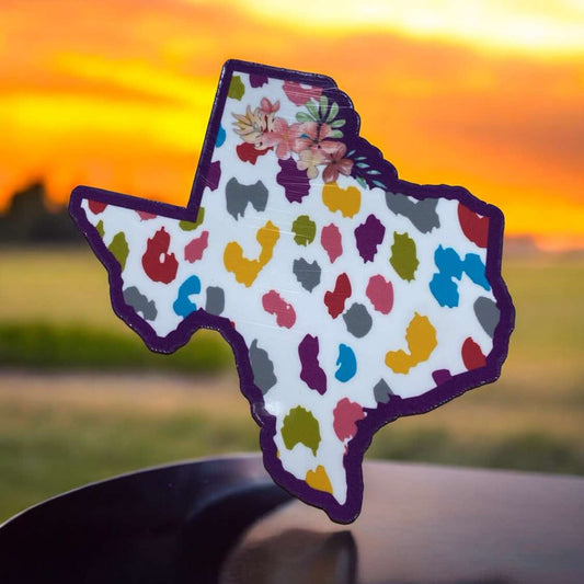 Sticker - Texas Colorful Leopard