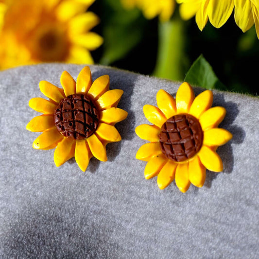 Clay Earring - Yellow Sunflower