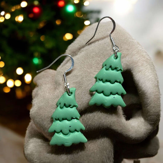 Clay Earring - Christmas Tree