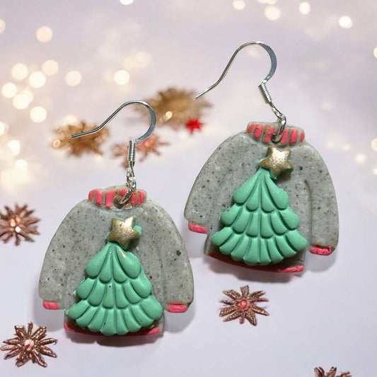 Clay Earring - Tree Sweater