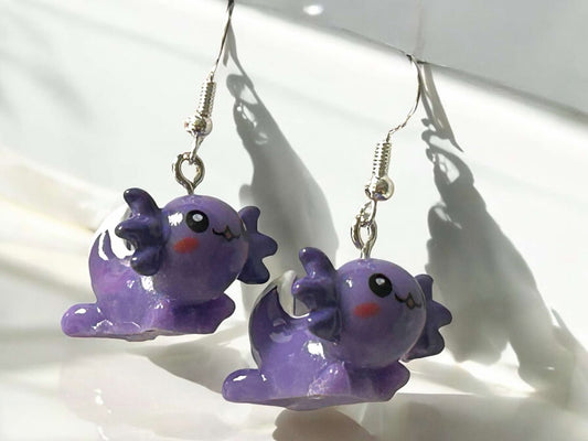 Purple Axolotl 3D - Novelty Earring