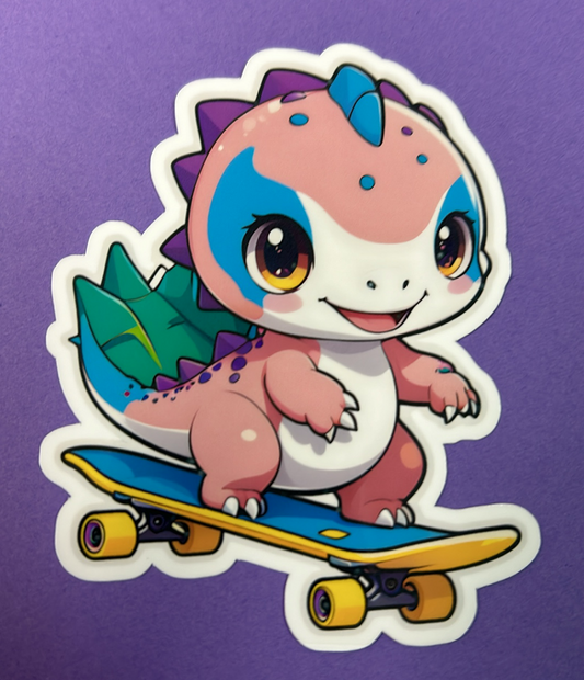 Sticker - Dino Skateboard