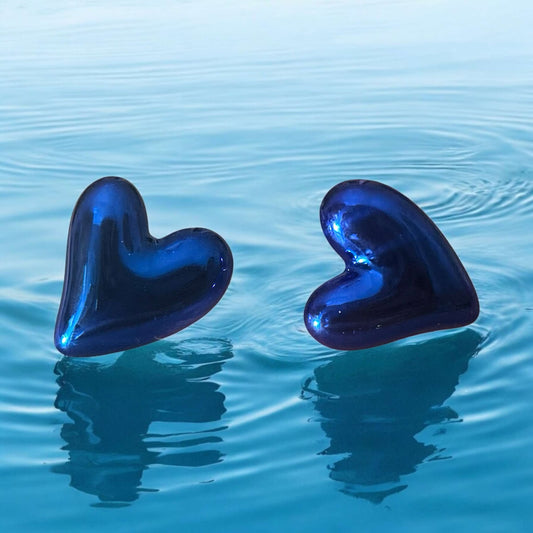 Blue Heart Mylar Balloon - Novelty Earring