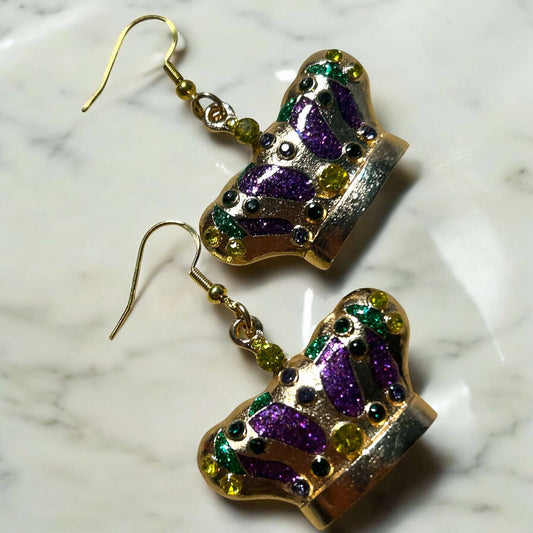 Mardi Gras Crown - Novelty Earring