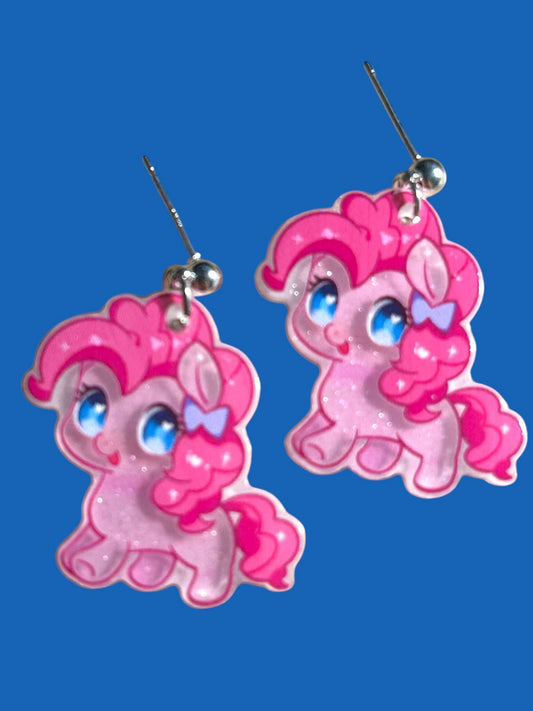 Pink Glitter Pony - Novelty Earring