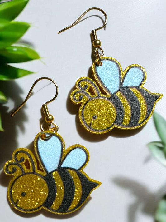 Glitter Bee - Novelty Earring