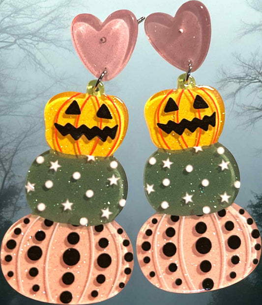 Pumpkin Trio - Novelty Earring
