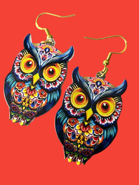 Blue Owl - Novelty Earring