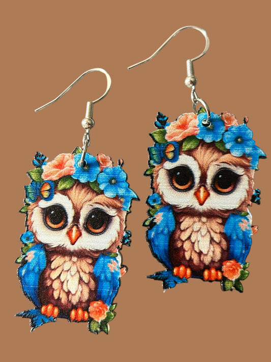 Floral Owl - Novelty Earring