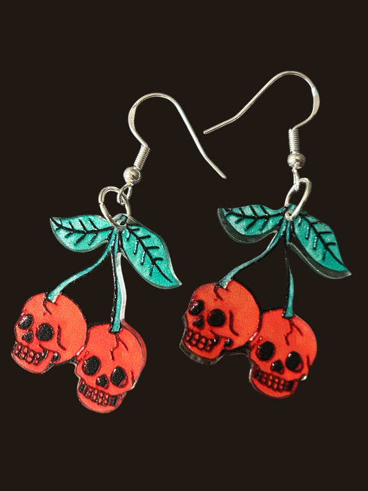 Cherry Skull Small - Novelty Earring