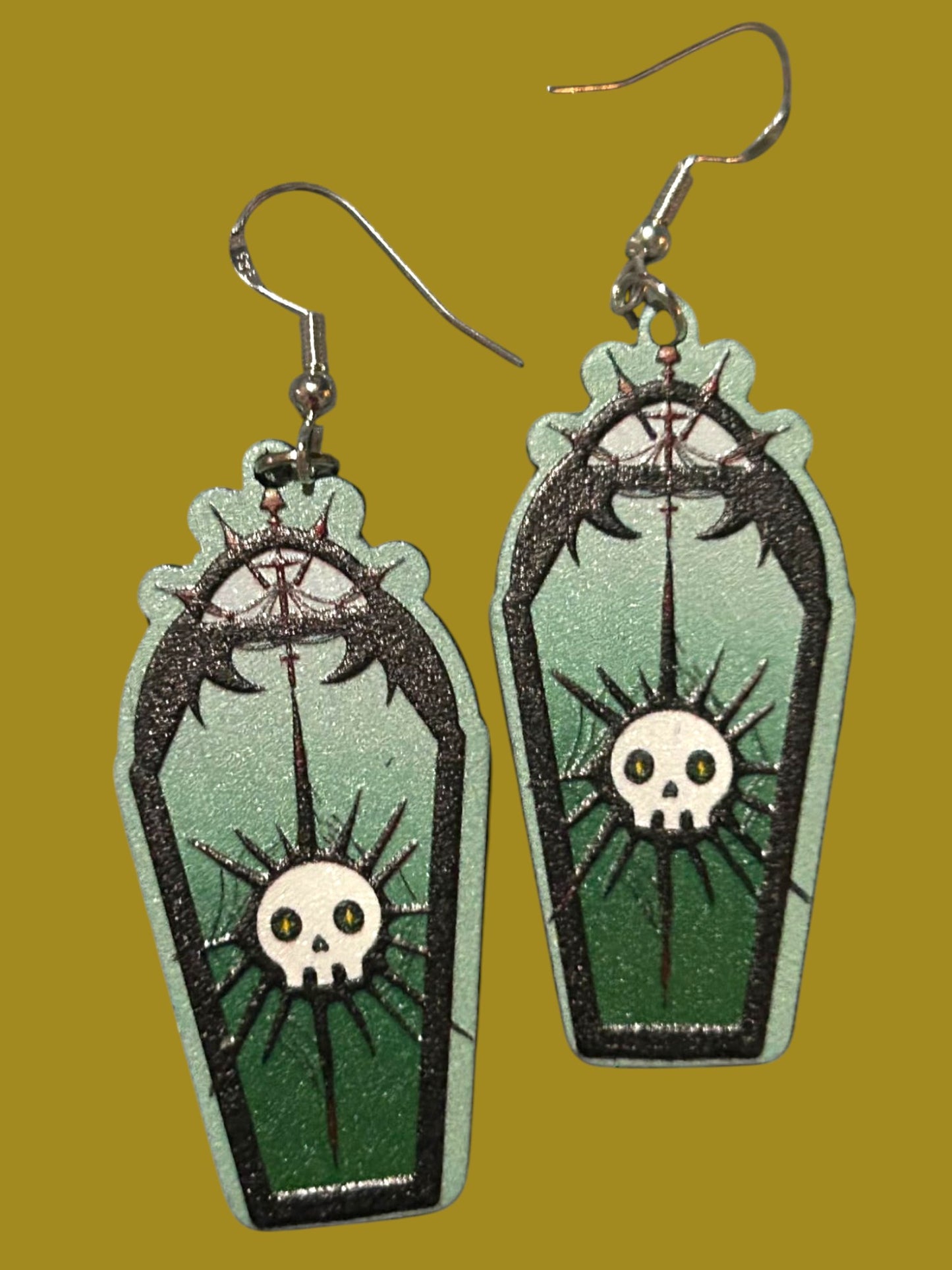 Coffin Skull - Novelty Earring