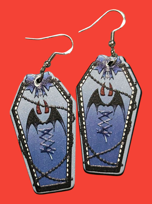 Coffin Wing & Horn - Novelty Earring
