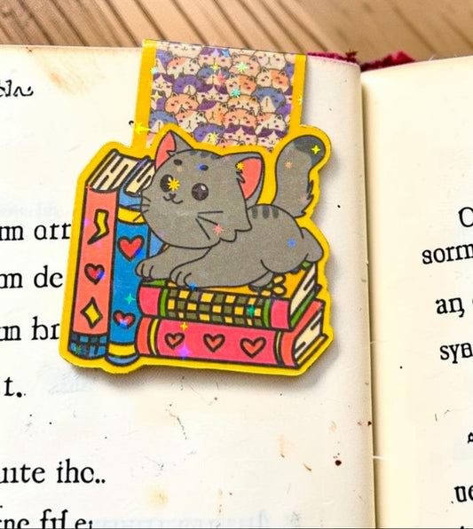 Magnetic Bookmark - Grey Cat