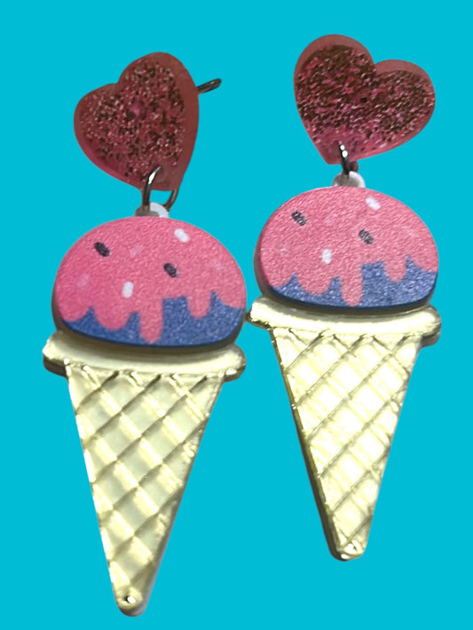 Heart Ice Cream - Novelty Earring