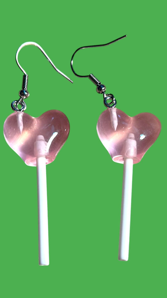 Heart Sucker - Pink - Novelty Earring