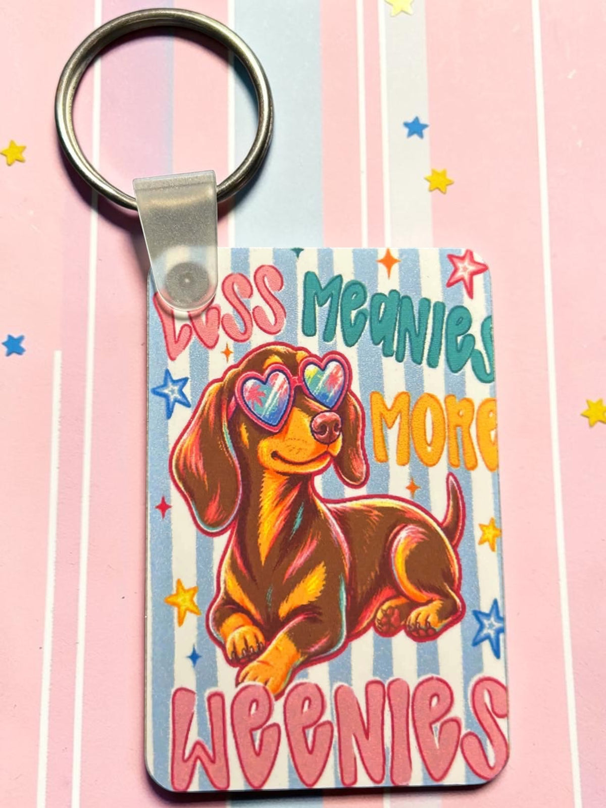 Printed Keychain - Less Meanies Brown